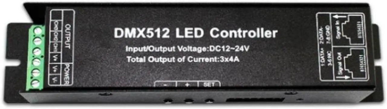 Alt view image 3 of 3 - Led Controller with Display Digital Tube Dmx512 Decoder Driver Dimmer Dc 12 24V 3X4A for Rgb Led Strip Lights (3 Channel)