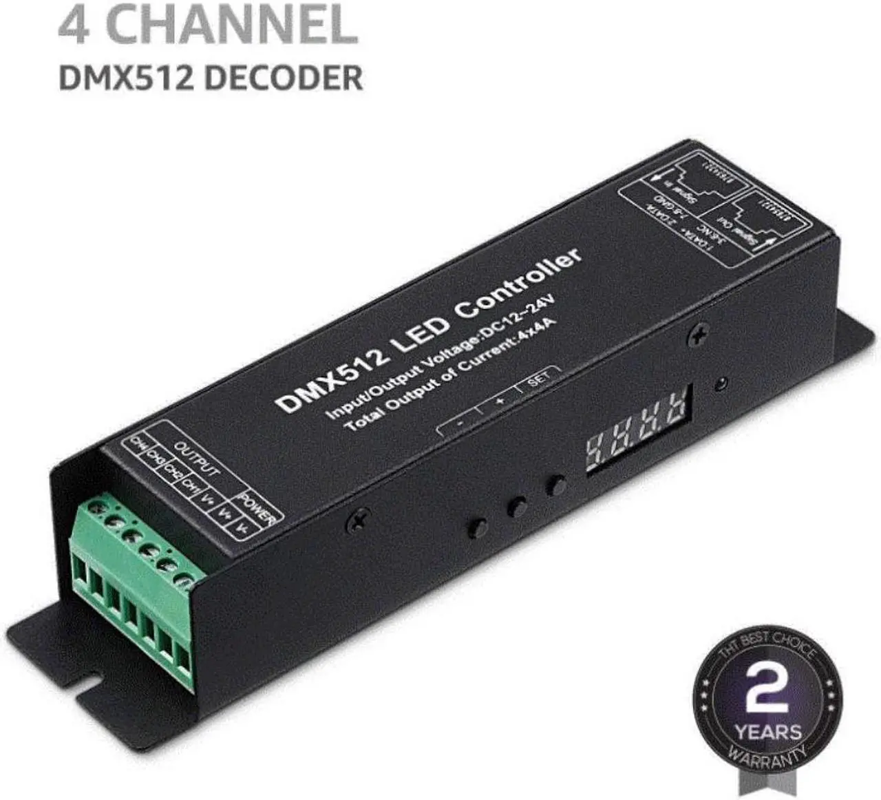 Main image of Led Controller with Display Digital Tube Dmx512 Decoder Driver Dimmer Dc 12 24V 3X4A for Rgb Led Strip Lights (3 Channel)