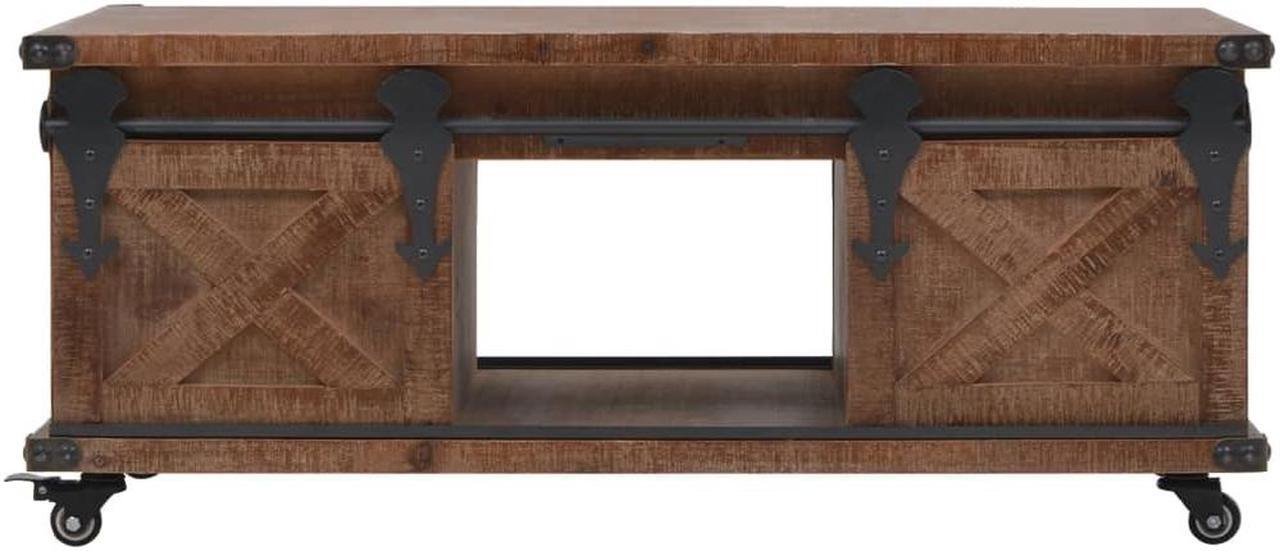 Alt view image 13 of 15 - vidaXL Coffee Table Sofa End Table Side Table Solid Wood Fir Brown 35.8 Inch