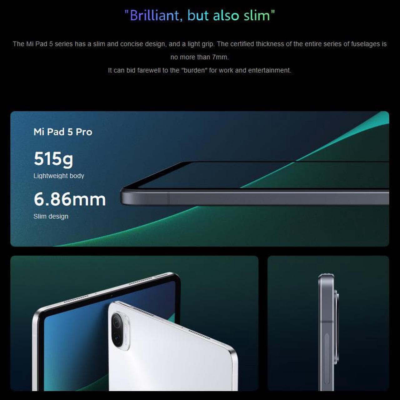 Alt view image 7 of 7 - Xiaomi Mi Pad 5 Pro 11.0-inch 2560x1600P LCD Display Tablet 6GB 256GB 8600mAh Battery Android 11-White