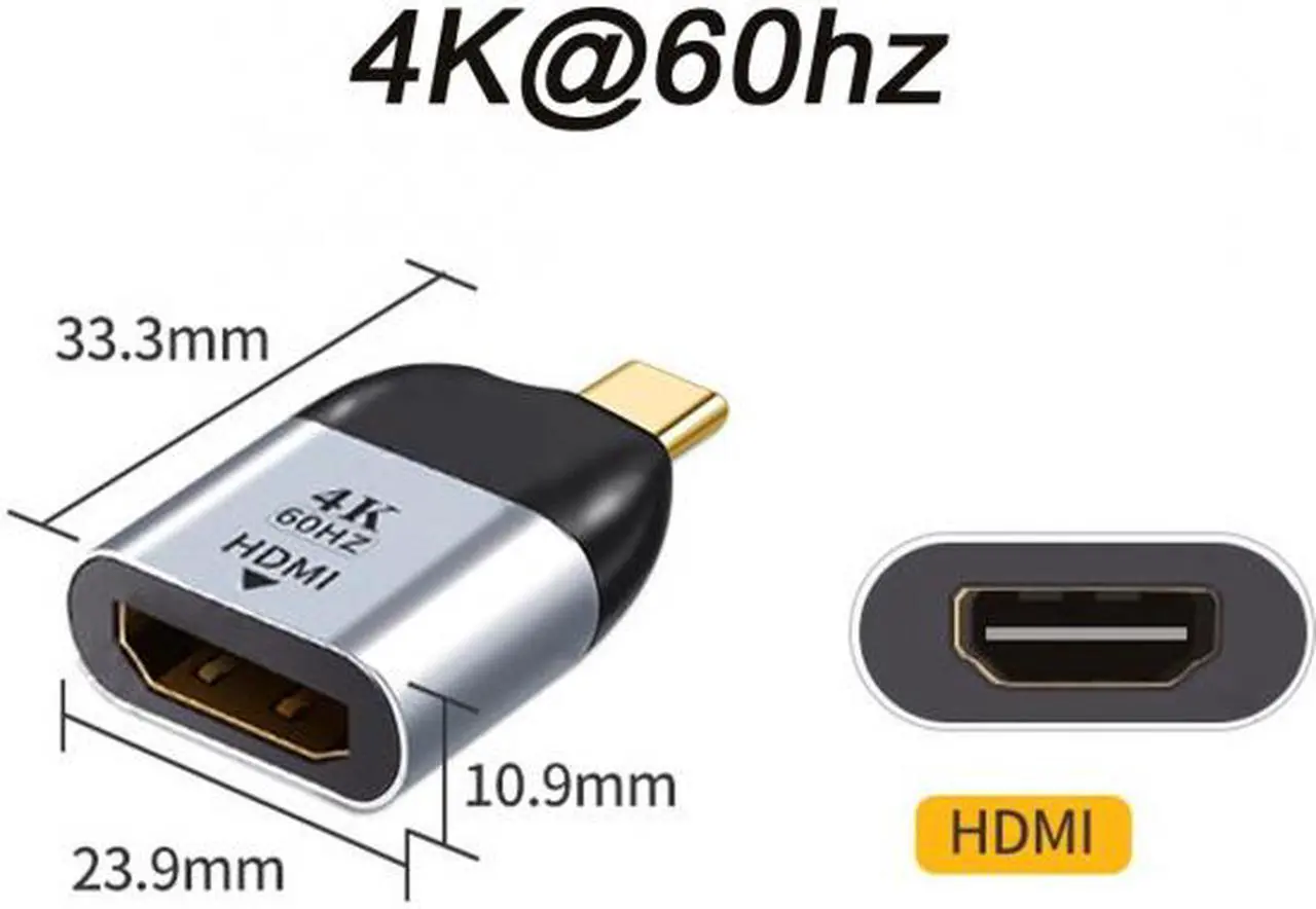Alt view image 5 of 7 - Cablecc USB-C Type C to HDMI-compatible Converter HDTV Adapter 4K 60hz 1080p for Tablet & Phone & Laptop