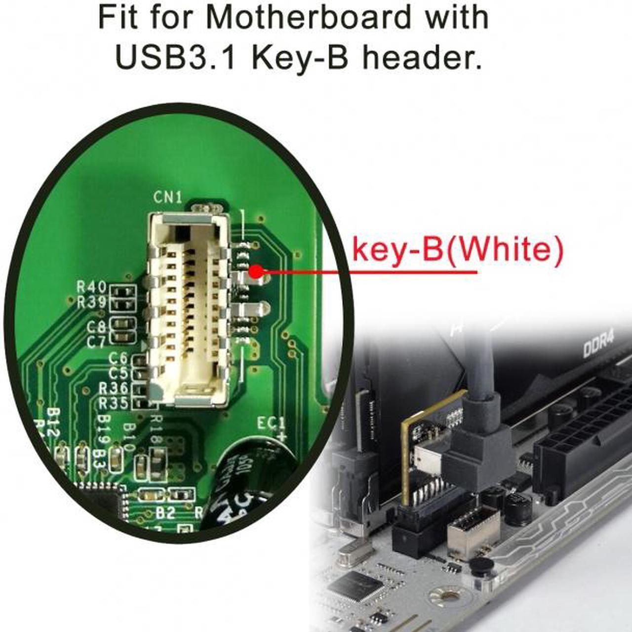 Alt view image 7 of 7 - CY USB 3.1 Front Panel Socket Key-B Type-E to USB 3.0 20Pin Header Male Extension Adapter for Motherboard UC-309