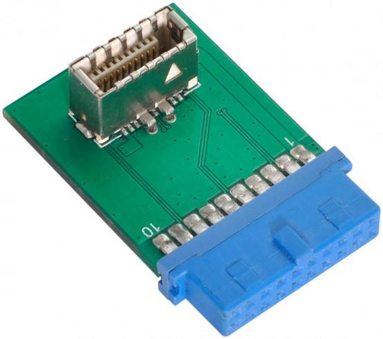 Alt view image 3 of 7 - CY USB 3.1 Front Panel Socket Key-B Type-E to USB 3.0 20Pin Header Male Extension Adapter for Motherboard UC-309
