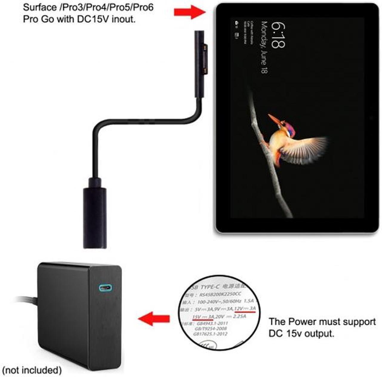 Alt view image 7 of 7 - CY Type-C USB-C Female to Surface Pro3-6 Book Pro Cable UC-109-SURFA3