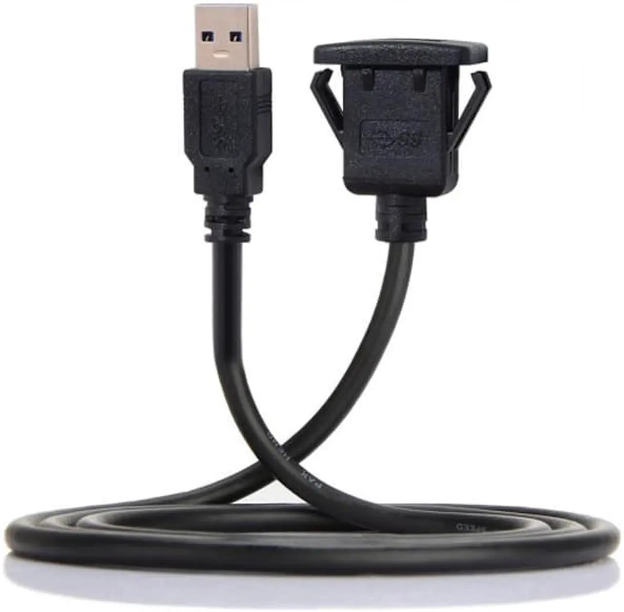 Alt view image 5 of 5 - Jimier 1m Waterproof Single USB 3.0 Extension Latch Mount Car AUX Cable for Dashboard Panel U3-030-1P