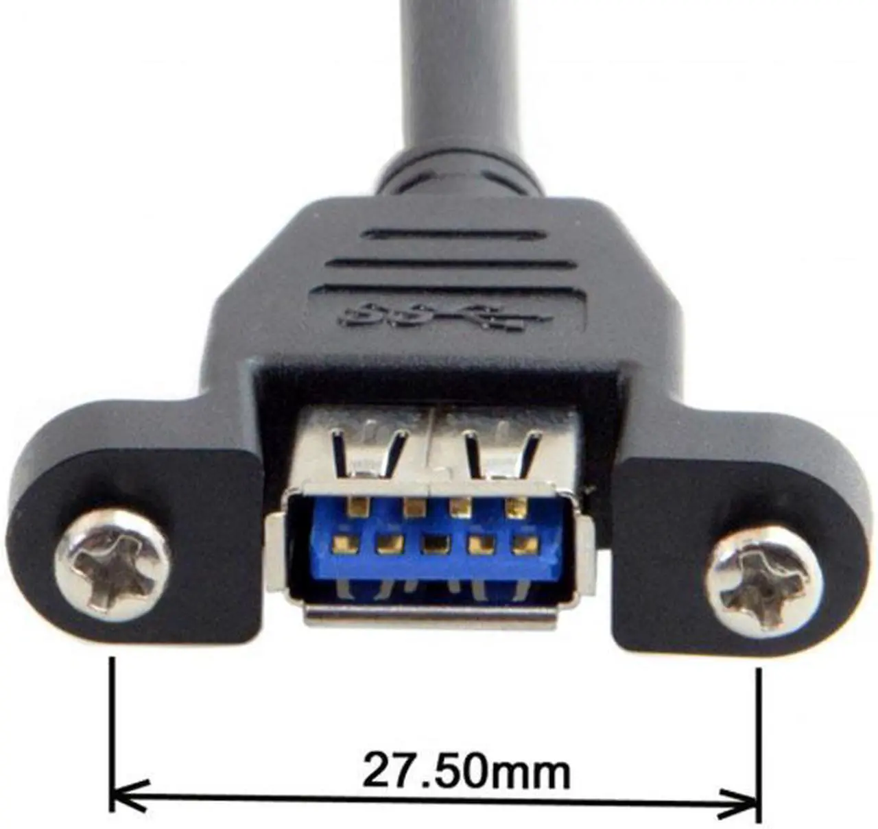Alt view image 5 of 6 - CY USB 3.0 Single Port A Female Screw Mount Type to Down Angled Motherboard 20pin Header Cable 90 Degree U3-384-DN