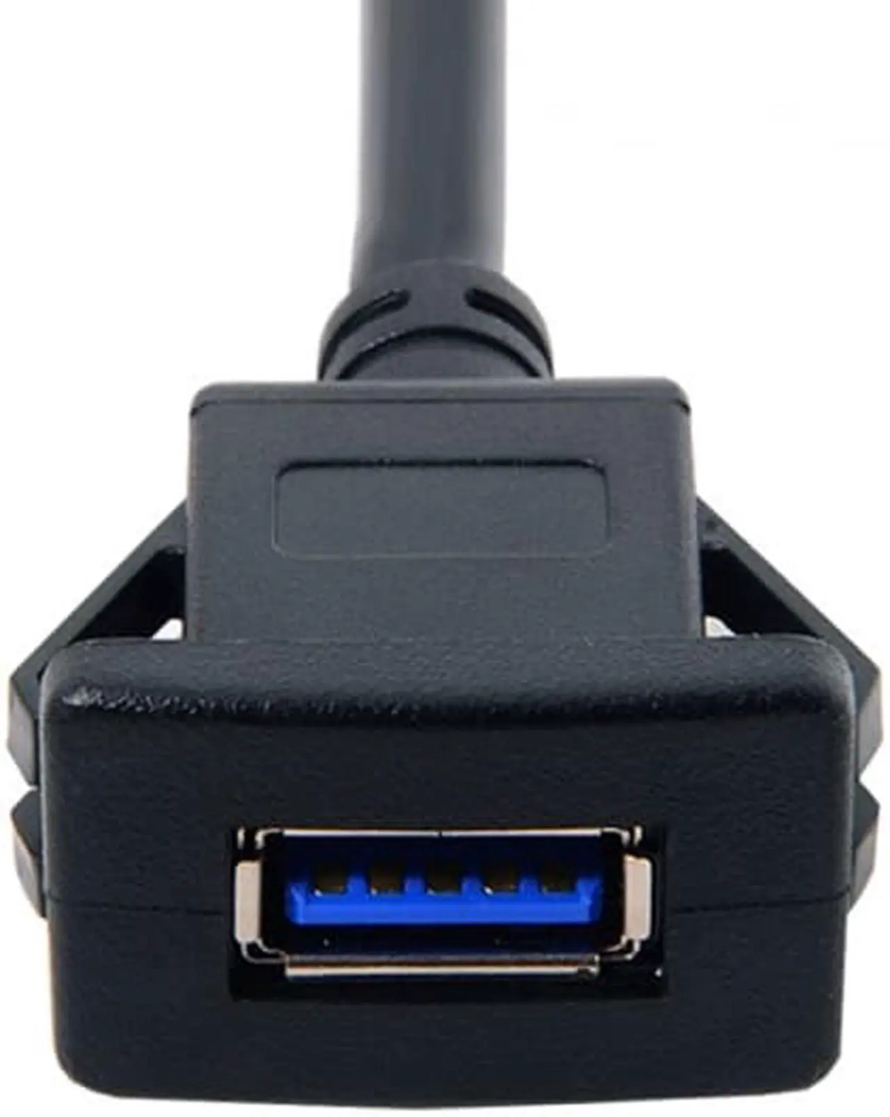 Alt view image 2 of 5 - Jimier 1m Waterproof Single USB 3.0 Extension Latch Mount Car AUX Cable for Dashboard Panel U3-030-1P