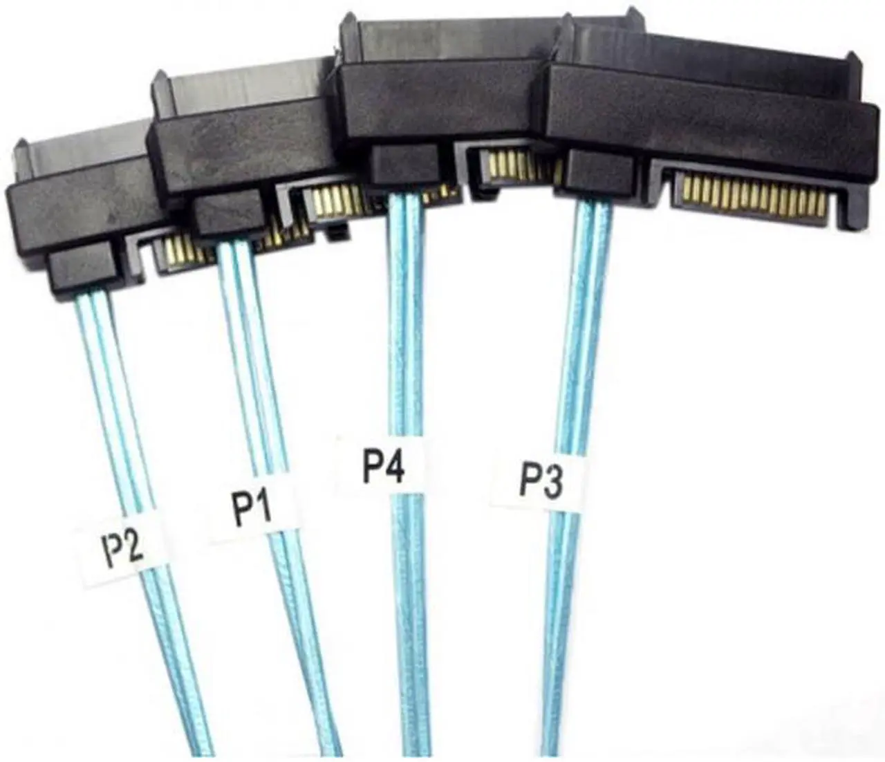 Alt view image 2 of 7 - CY Internal 36 Pin Mini SAS SFF-8087 Host to 4 SFF-8482 Target SAS Hard Disk and SATA Power Cable 100cm SF-091-1.0M
