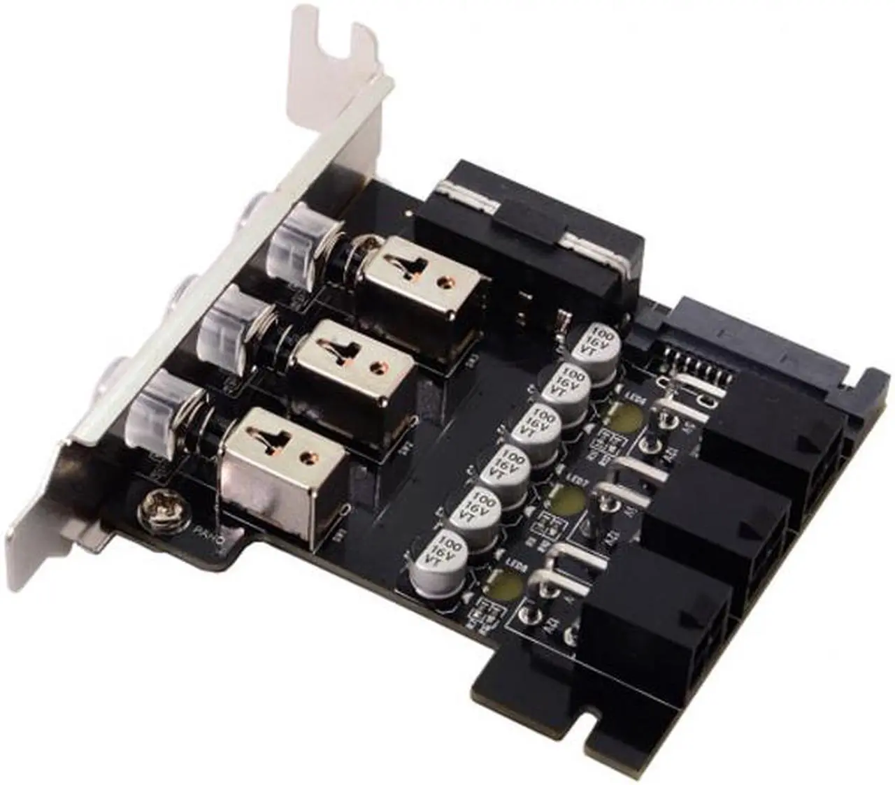 Alt view image 2 of 7 - Jimier 3 Hard Disk Control System Intelligent Control Management System HDD SSD Power Switch with Low Profile Bracket PW-019
