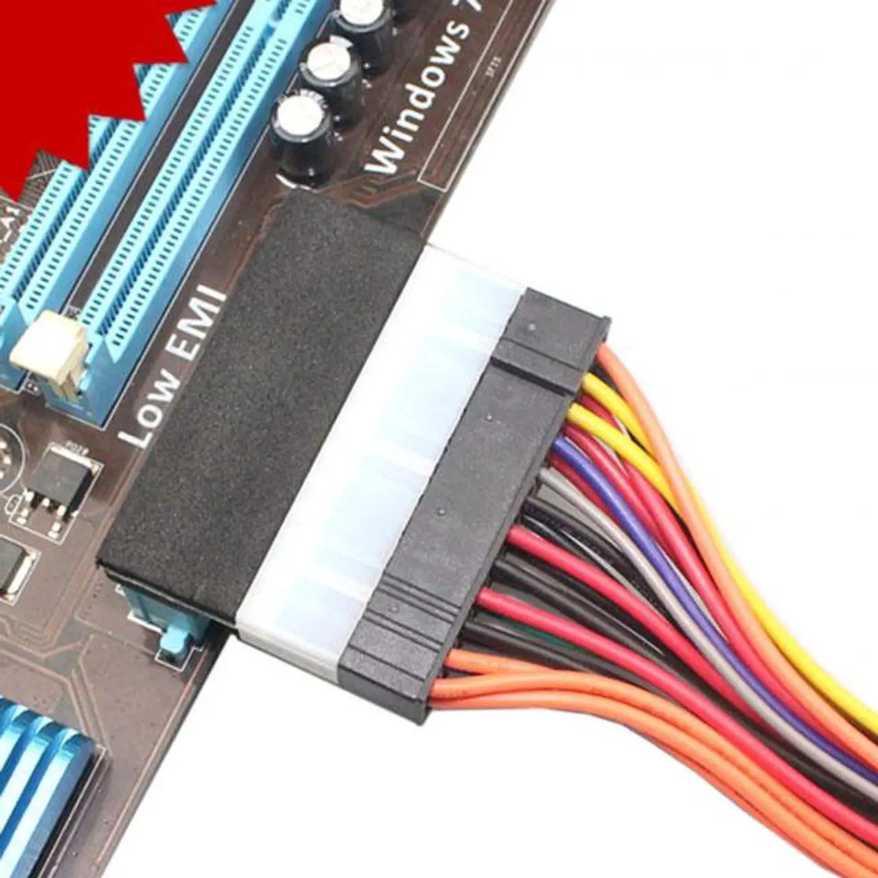 Alt view image 6 of 6 - CY ATX 24Pin Female to 24pin Male 90 Degree Power Adapter Mainboard Motherboard for Desktops PC Supply PW-007