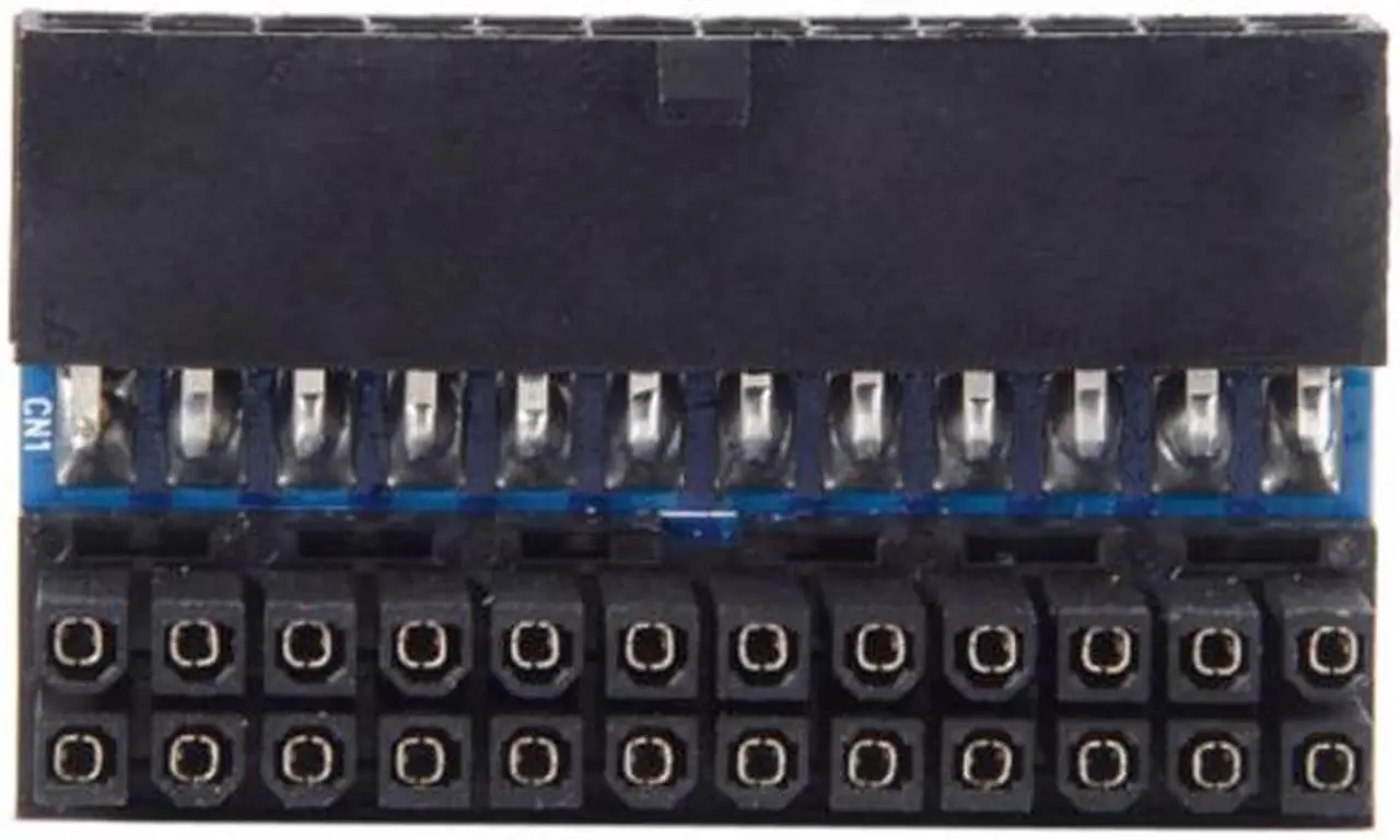 Alt view image 2 of 6 - CY ATX 24Pin Female to 24pin Male 90 Degree Power Adapter Mainboard Motherboard for Desktops PC Supply PW-007