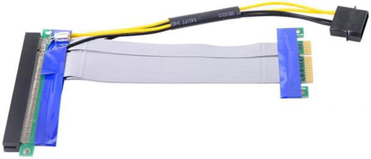 Alt view image 5 of 5 - Jimier PCI-E Express 4x to 16x Flex Cable Extender Converter Riser Card Adapter with 4pin Power 15cm EP-005