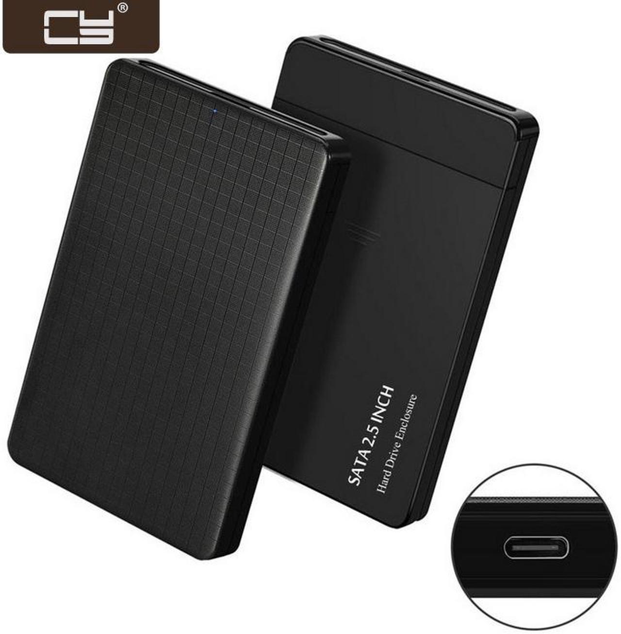 Main image of CY USB-C Type-C to 2.5 Inch SATA SSD HDD External Hard Disk Enclosure for Laptop & PC UC-079-BK