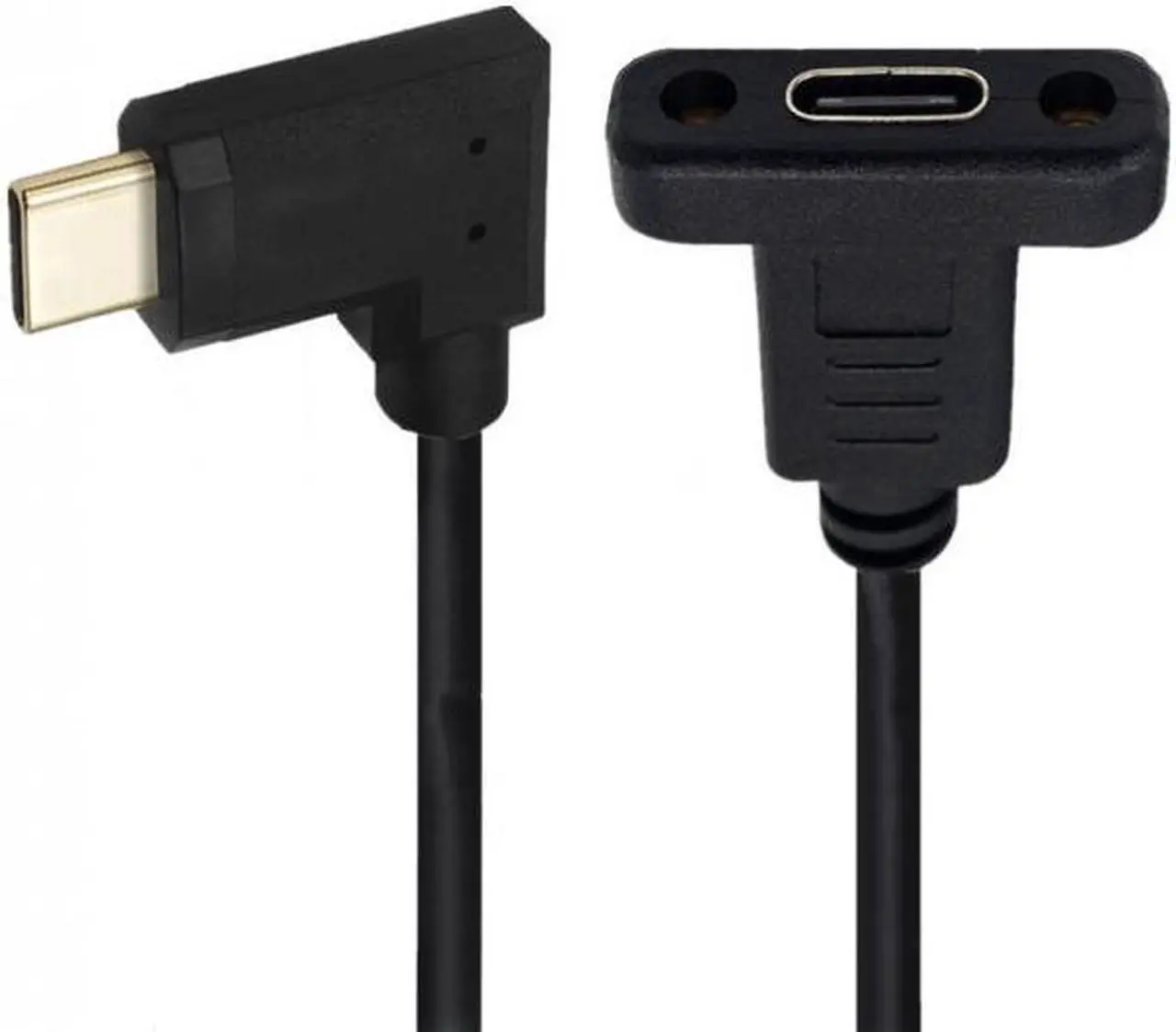 Alt view image 2 of 5 - Cablecc 90 Degree Left & Right Angled USB-C USB 3.1 Type C Male to Female Extension Data Cable 30cm