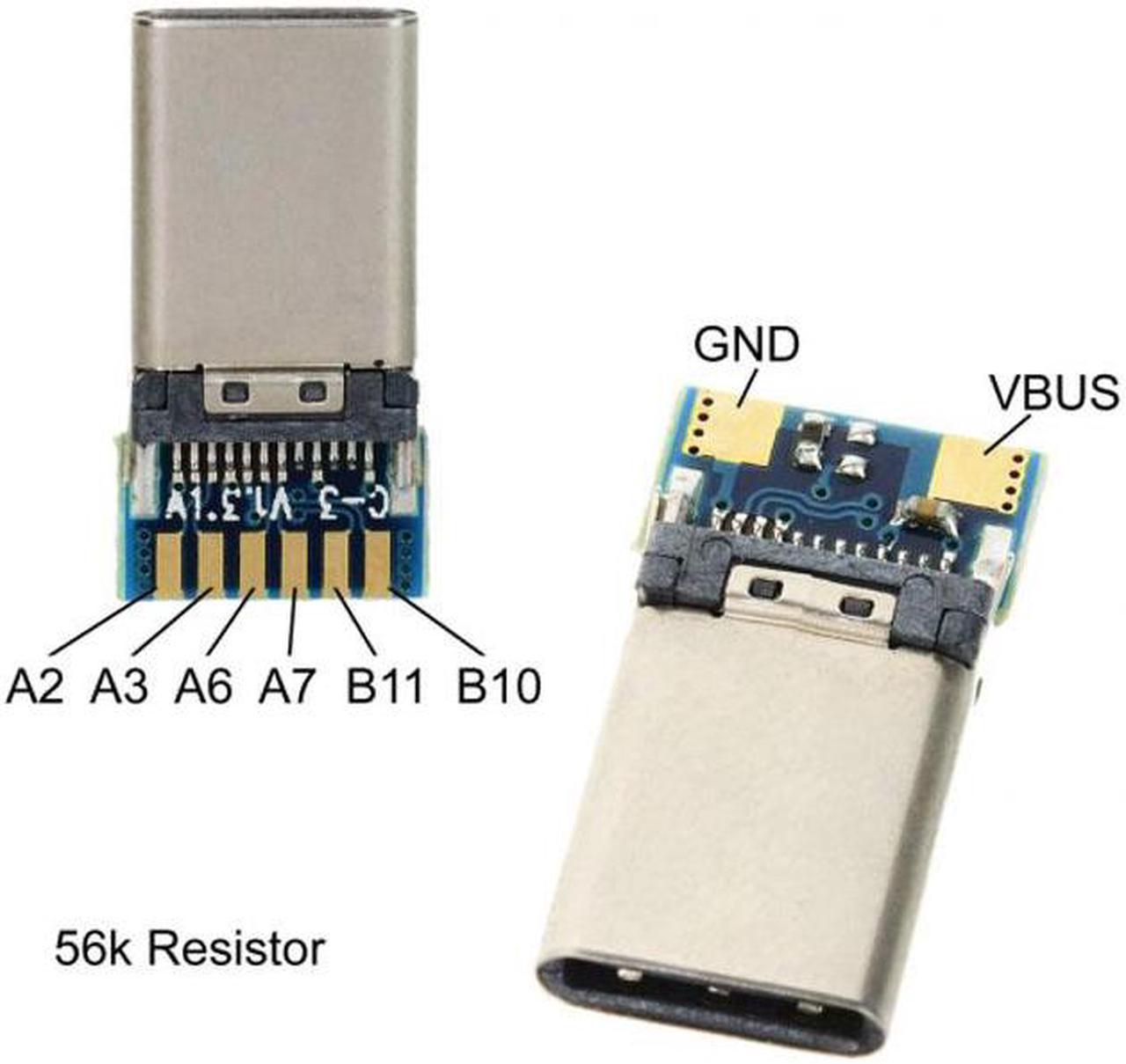 Chenyang Cable DIY 24pin USB 3.1 Type C Male & Female Plug & Socket Connector SMT type with PC Board 1 set