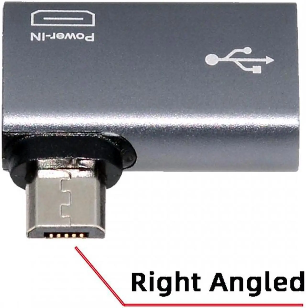 Alt view image 7 of 7 - Cablecc Micro USB 2.0 to Type-A Female OTG Host Adapter 90 Degree Right Angled with USB Power for Phone Tablet