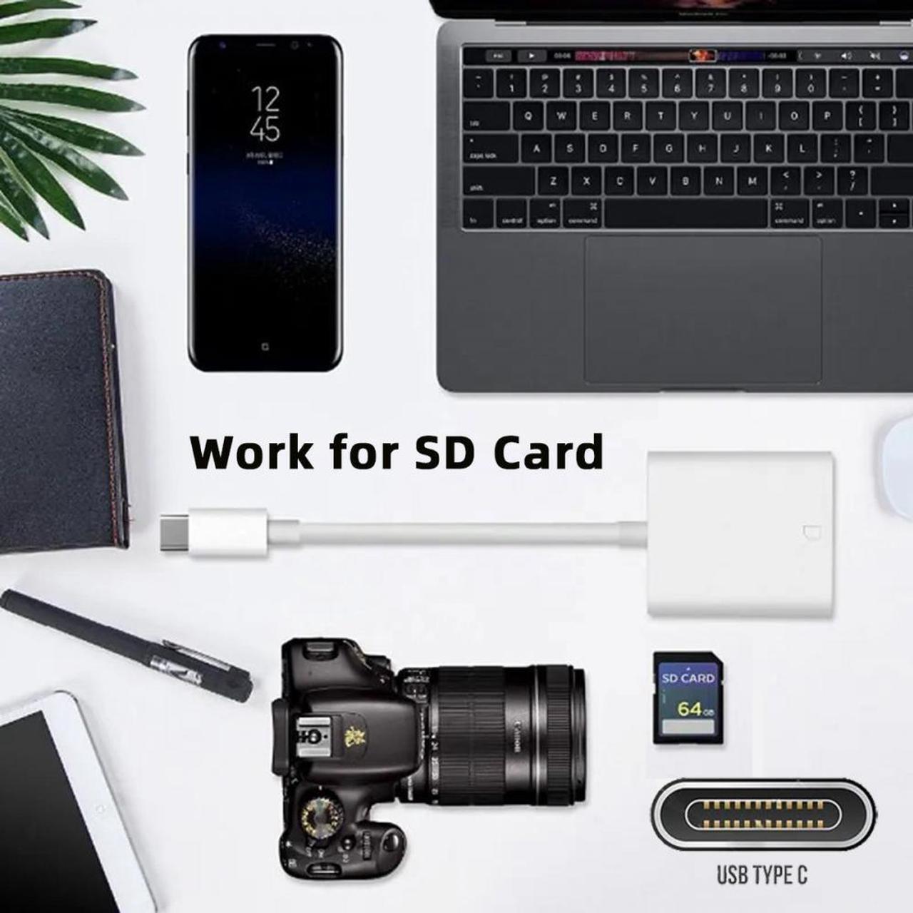 Alt view image 3 of 7 - Chenyang USB 2.0 Type C USB-C to Standard SD SDXC SDHC Card Reader Adapter Compatible with Macbook Laptop Tablet Phone