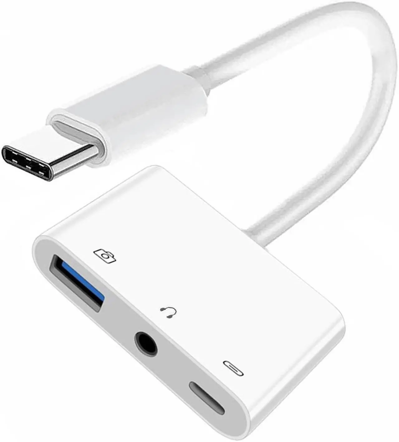 Main image of CY Type C USB-C to 3.5mm Audio AUX & Type-A USB2.0 OTG Female with PD Power Charge Adapter Compatible with Laptop Tablet Phone