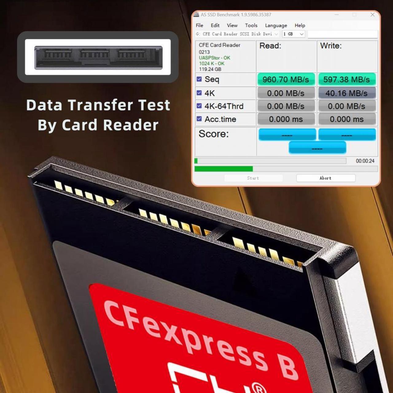 Alt view image 7 of 7 - Chenyang CFexpress Type-B 256GB Memory Card CFE CFB Adapter Compatible with XS Camera 8K RAW PCIe Expansion