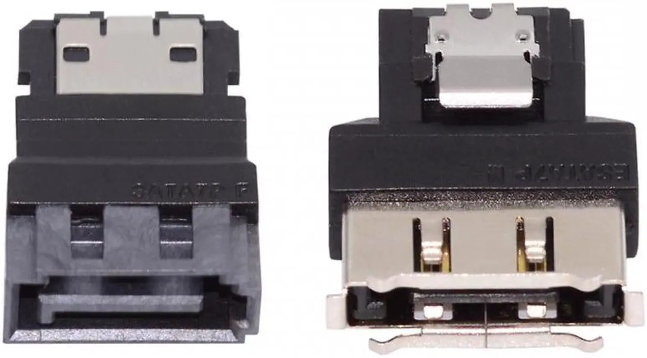 Alt view image 2 of 6 - Jimier 2pcs/lot SATA 7Pin Male to ESATA Female & External ESATA to SATA Adapter Extender for SSD Disk