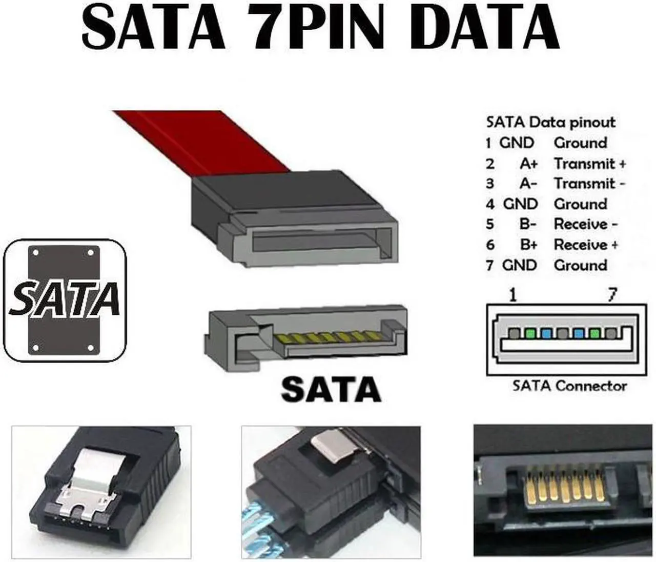 Alt view image 6 of 6 - Jimier 2pcs/lot SATA 7Pin Male to ESATA Female & External ESATA to SATA Adapter Extender for SSD Disk