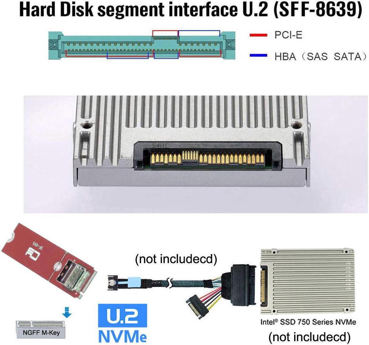 Alt view image 7 of 7 - Chenyang PCI-E 5.0 4.0 M.2 M-key to MCIO Mini Cool Edge IO Female Host Adapter for PCIe Nvme SSD 2280 2230