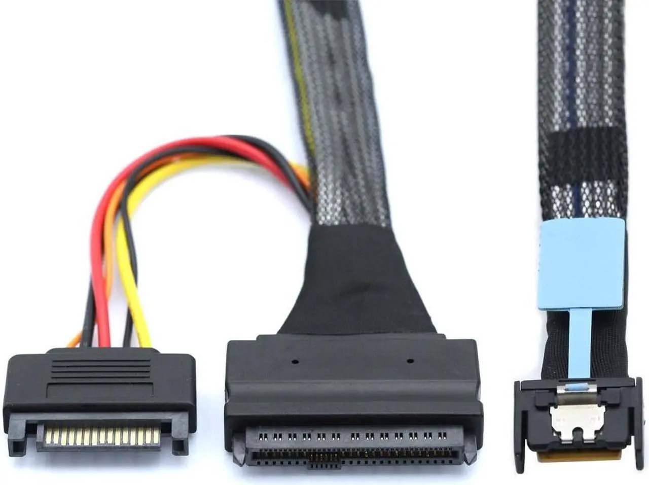 Main image of Cablecc MCIO 4x Mini Cool Edge IO to U.2 SFF-8639 NVME PCIe PCI-Express Cable for Mainboard SSD