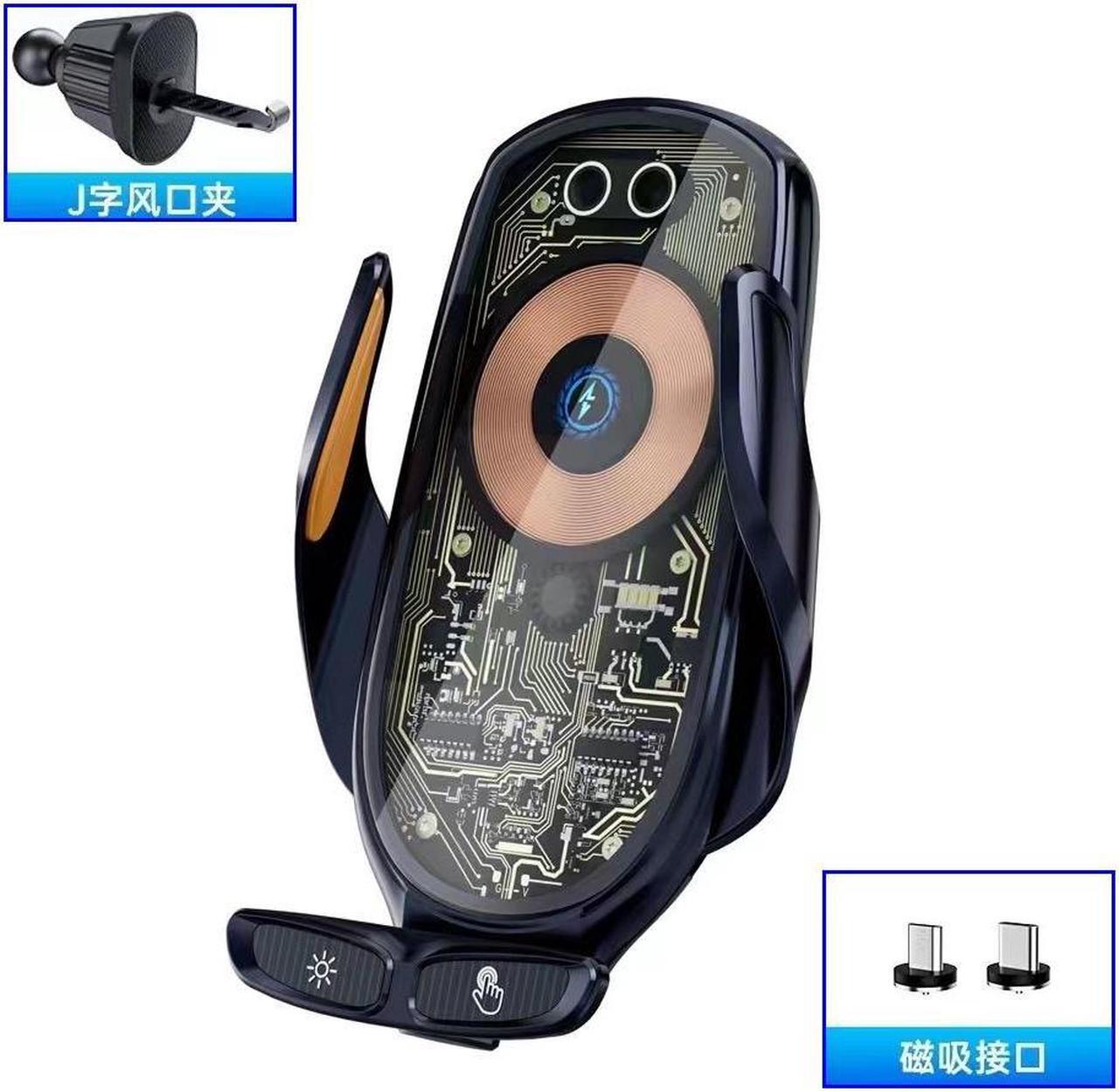 Alt view image 2 of 7 - CY Black Type-C Car Air Vent Mount Holder Cradle USB-C Magnetic charging Wireless 360 Degree Rotation Universal Cell Phone Mount Compatible for 4-7 inch Phone