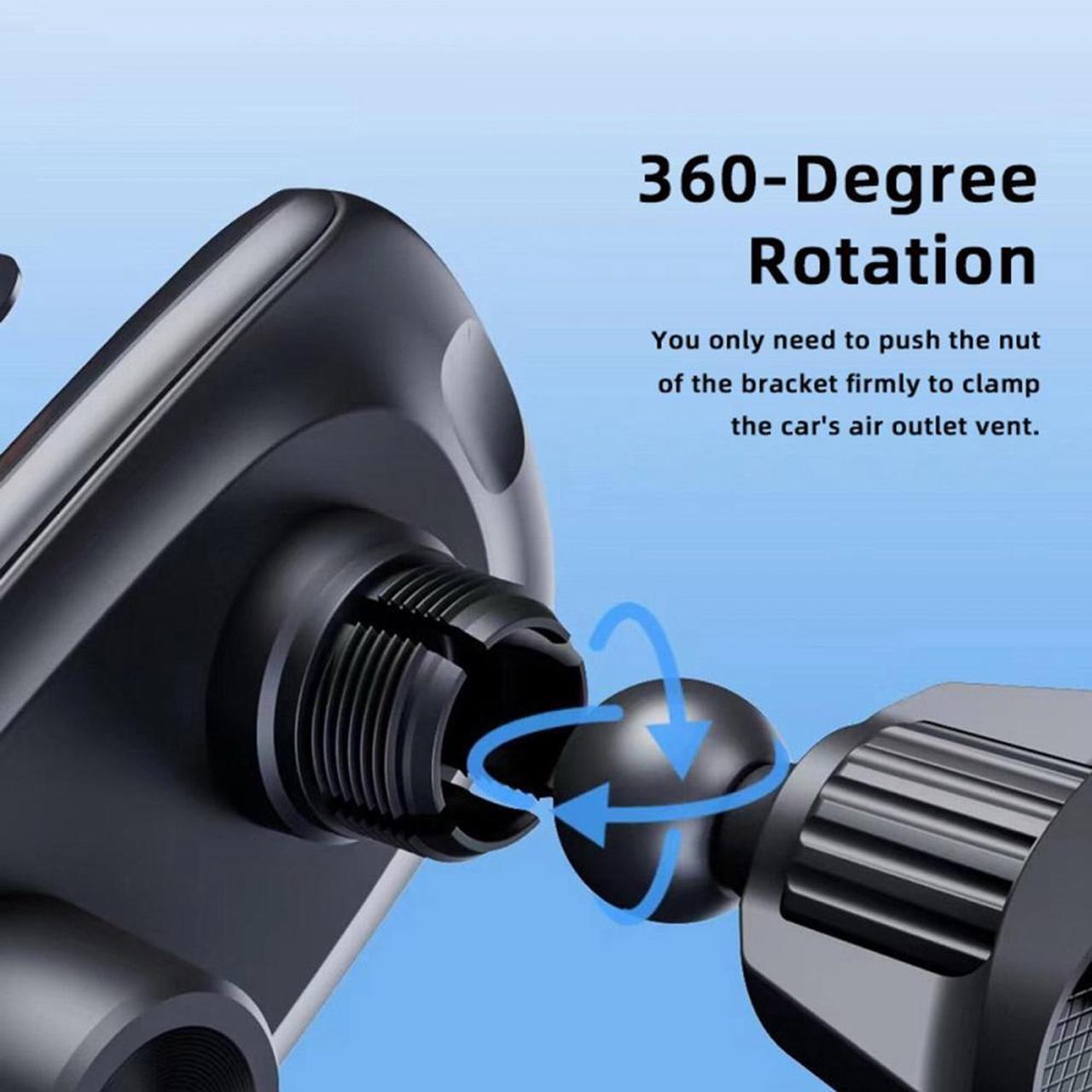 Alt view image 4 of 7 - CY Black Type-C Car Air Vent Mount Holder Cradle USB-C Magnetic charging Wireless 360 Degree Rotation Universal Cell Phone Mount Compatible for 4-7 inch Phone