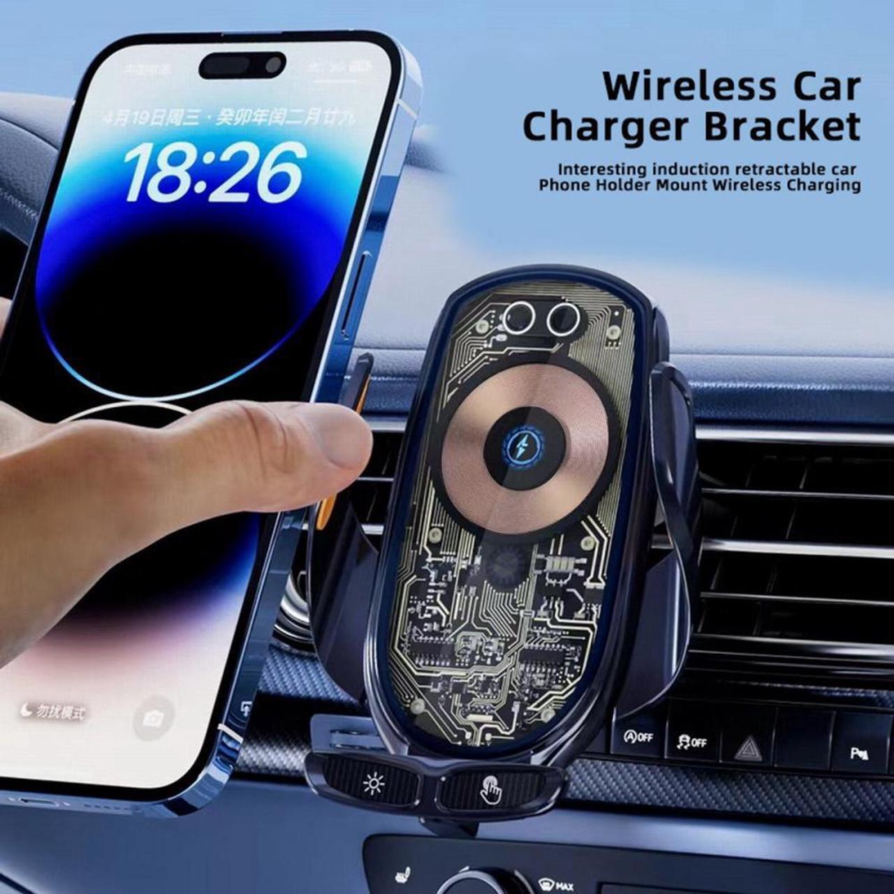Alt view image 5 of 7 - CY Black Type-C Car Air Vent Mount Holder Cradle USB-C Magnetic charging Wireless 360 Degree Rotation Universal Cell Phone Mount Compatible for 4-7 inch Phone
