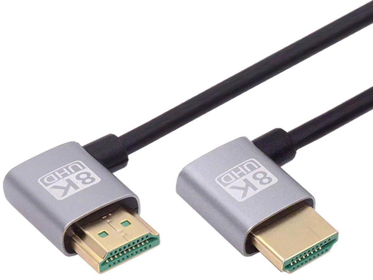 Main image of CY HDMI 2.1 Ultra Thin HDTV Cable 8K 4K Hyper Super Flexible Slim Cord Left Angled to Right Angled 90 Degree Type-A  for Computer HDTV