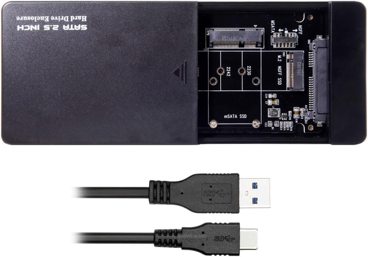 Alt view image 2 of 5 - CY Combo M.2 NGFF B-key & mSATA SSD to USB Type-C Converter Case Enclosure with Switch UC-209