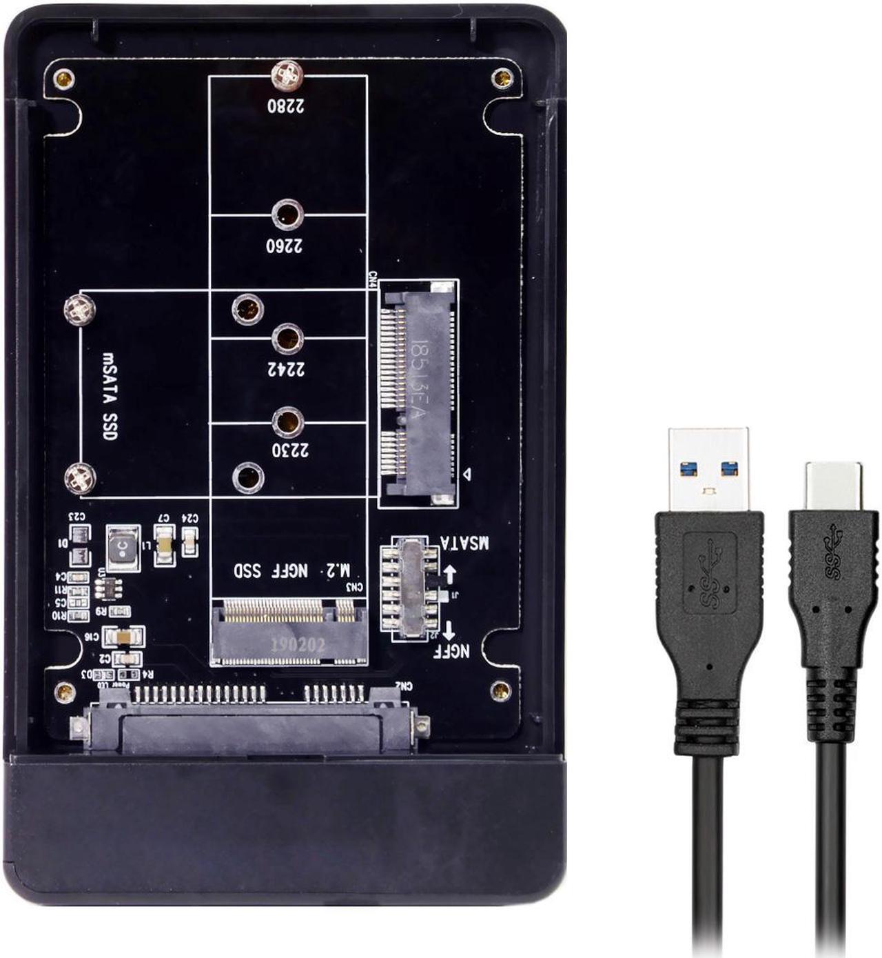 Alt view image 3 of 5 - CY Combo M.2 NGFF B-key & mSATA SSD to USB Type-C Converter Case Enclosure with Switch UC-209