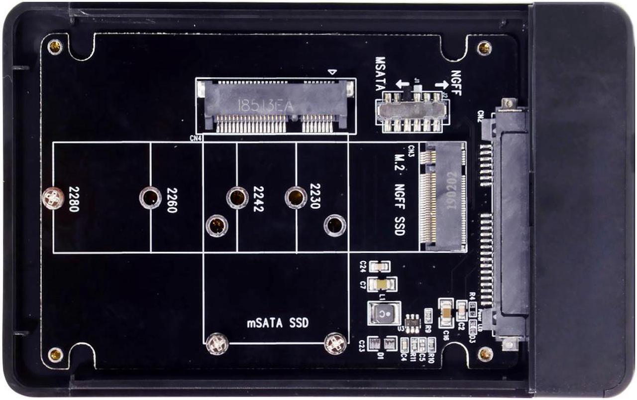 Main image of CY Combo M.2 NGFF B-key & mSATA SSD to USB Type-C Converter Case Enclosure with Switch UC-209