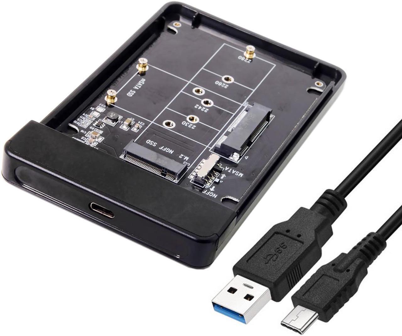 Alt view image 5 of 5 - CY Combo M.2 NGFF B-key & mSATA SSD to USB Type-C Converter Case Enclosure with Switch UC-209