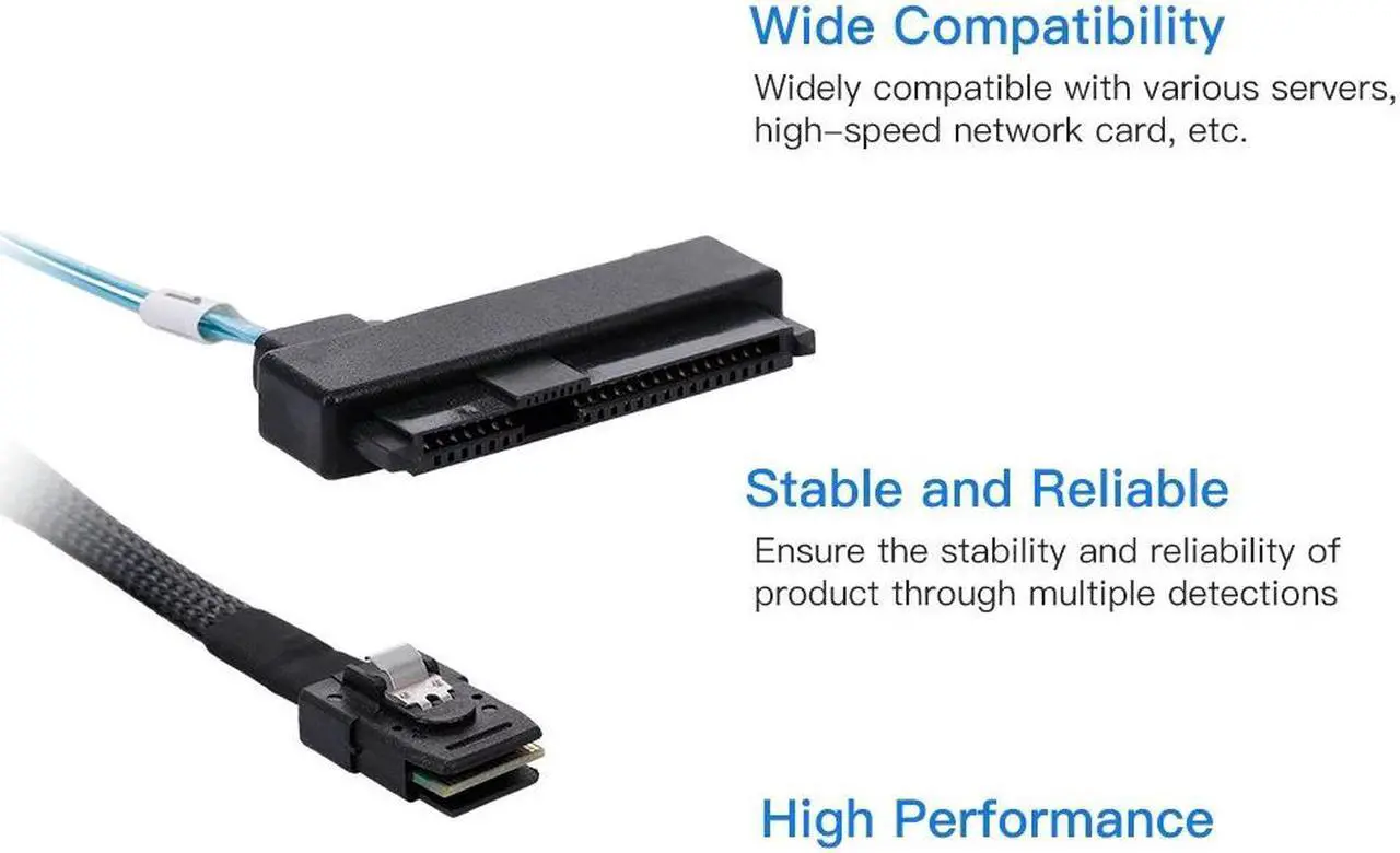 Alt view image 6 of 7 - CY Internal 36 Pin Mini SAS SFF-8087 Host to 4 SFF-8482 Target SAS Hard Disk and SATA Power Cable 100cm SF-091-1.0M