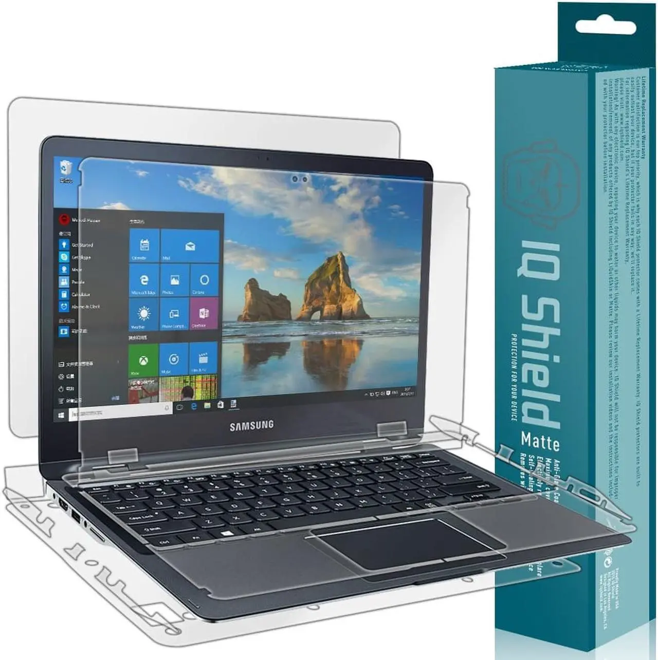 Main image of Iq Shield Matte Full Body Skin Compatible With Samsung Notebook 9 Spin 13.3 Inch (Np940x3l) + Anti-Glare (Full Coverage) Screen Protector And Anti-Bubble Film