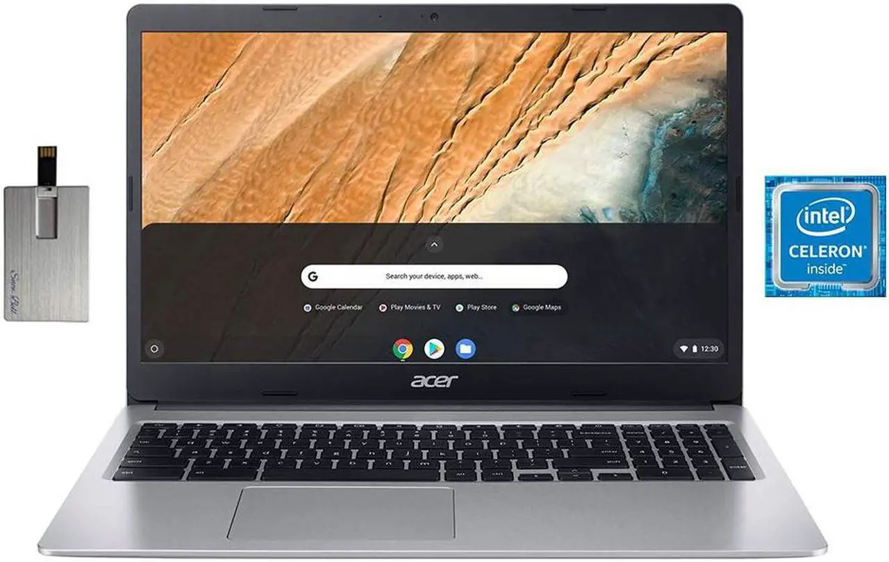 2021 Acer Chromebook 315 15.6" Hd Display Laptop Computer, Intel Dual-Core Celeron N4000, 4Gb Ram, 32Gb Emmc, Hd Webcam, Intel Uhd Graphics 600, Protective Sleeve, Chrome Os, Grey, 32Gb Usb Card