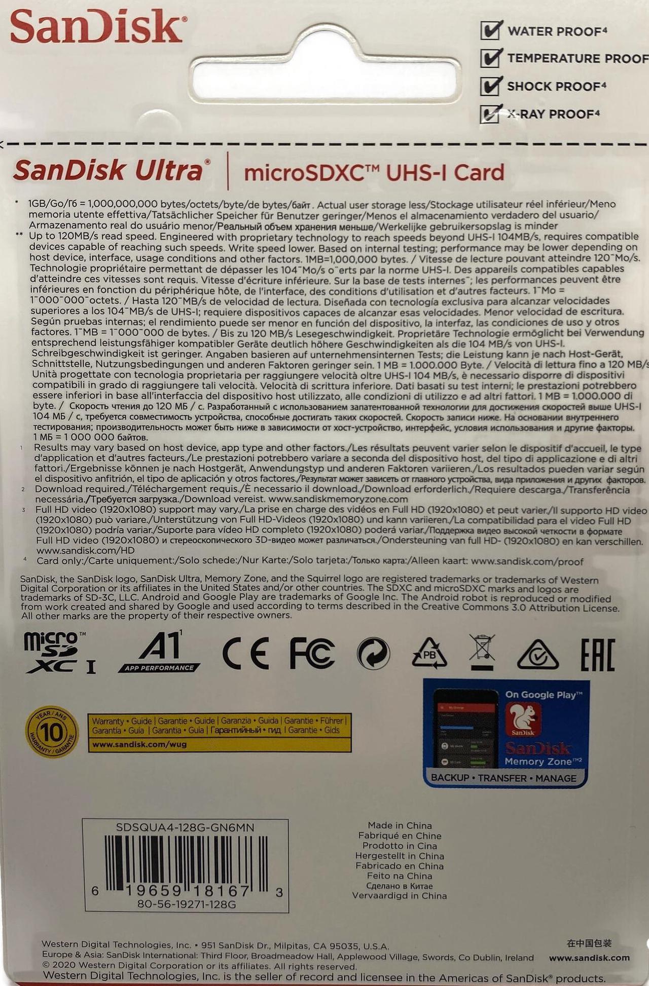 Alt view image 5 of 5 - SanDisk Ultra 128GB Micro SD Memory Card TF Class 10 with Adapter