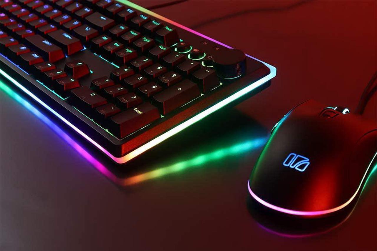 Alt view image 4 of 7 - i-rocks K71M Mechanical Gaming Keyboard with Media Control Knob (Gateron Red Switches, Black)