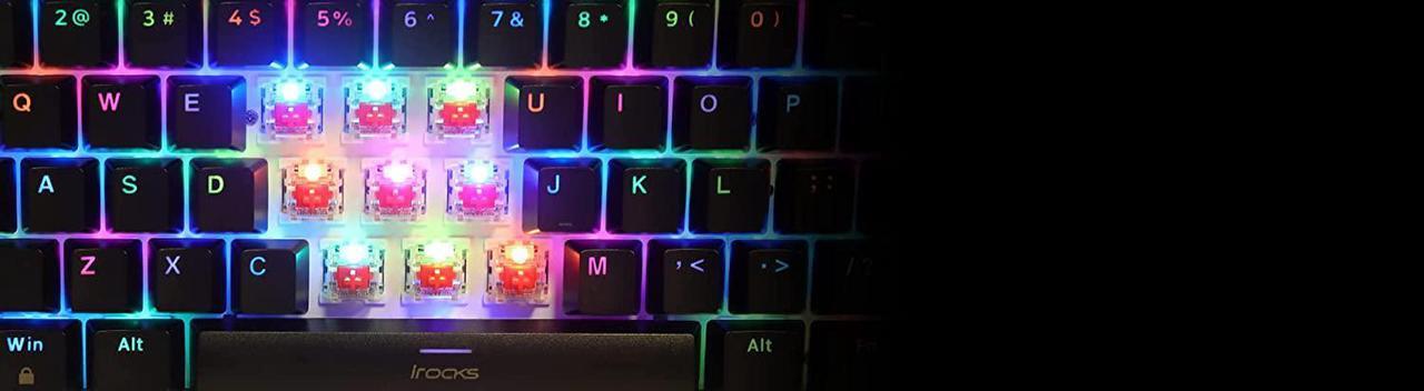 Alt view image 7 of 7 - i-rocks K71M Mechanical Gaming Keyboard with Media Control Knob (Gateron Red Switches, Black)