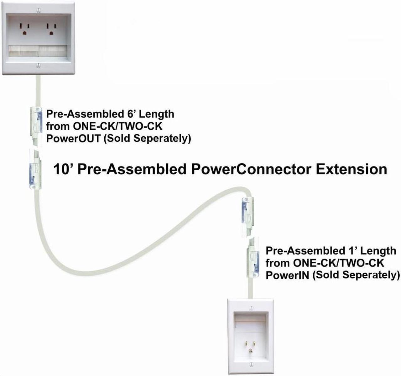 Alt view image 2 of 6 - PowerBridge Solutions CKRE-10 10-Feet In-Wall Power Connector Extension