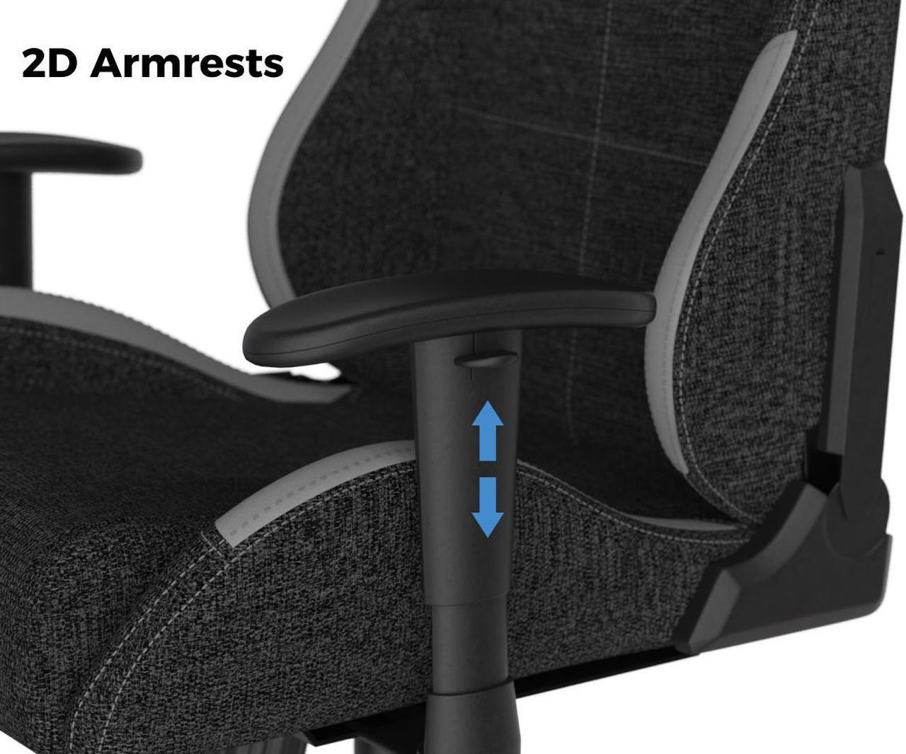 Alt view image 4 of 6 - DXRacer FD01 Formula Series Ergonomic Gaming Chair with Breathable Water-Resistant Fabric, High Back Racing Style Office Recliner Adjustable Swivel Task Chair, Black & Grey, Standard Size