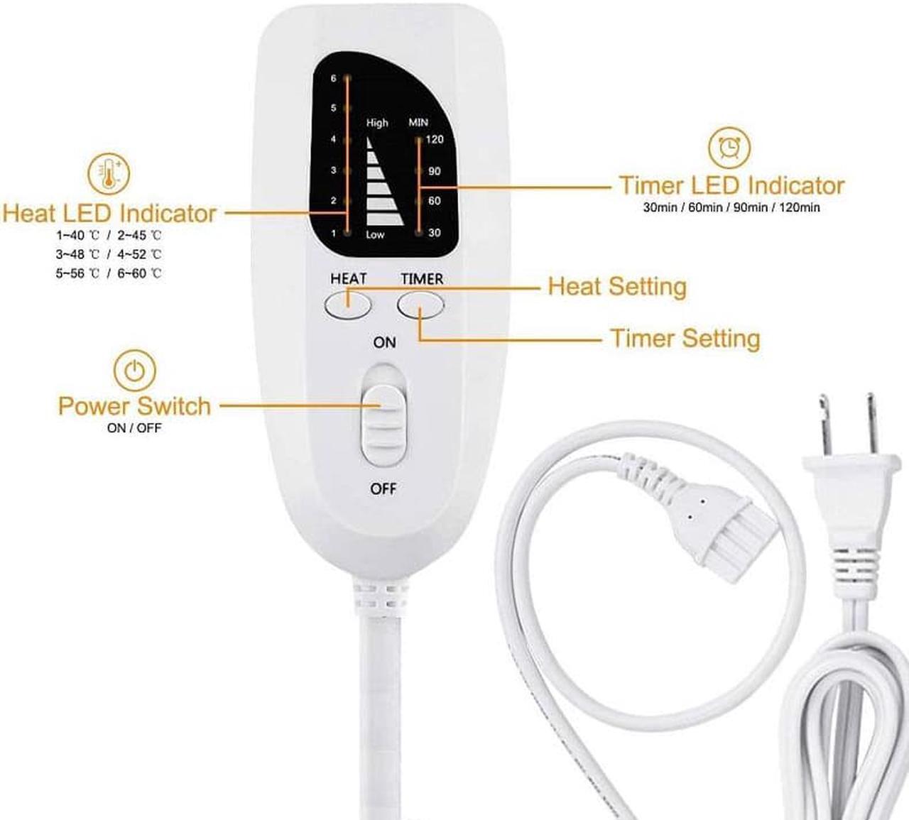 Alt view image 4 of 7 - Heating Pad - Electric Heating Pads - Hot Heated Pad for Back Pain Muscle Pain Relieve - Dry & Moist Heat Therapy Option - Auto Shut Off Function