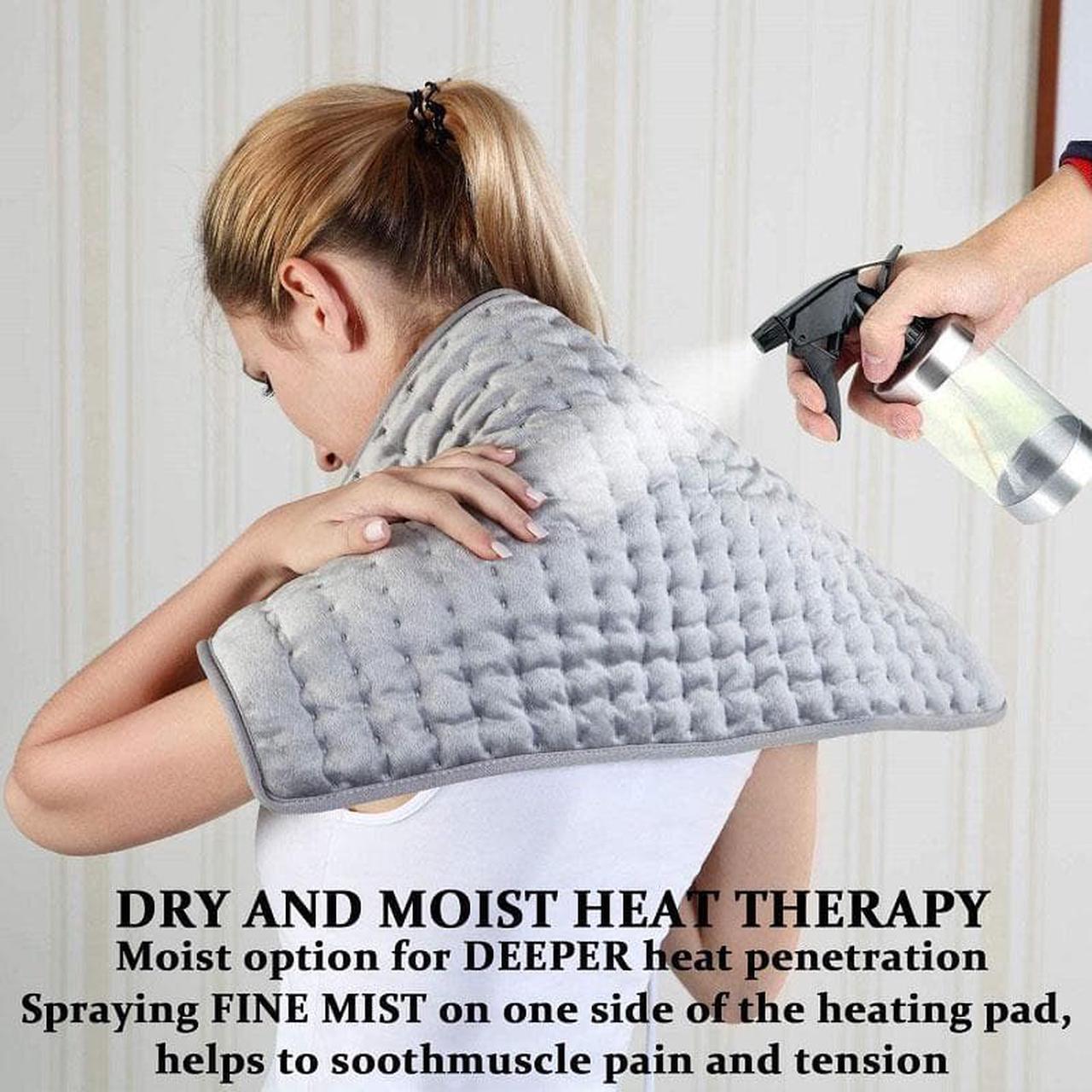 Alt view image 5 of 7 - Heating Pad - Electric Heating Pads - Hot Heated Pad for Back Pain Muscle Pain Relieve - Dry & Moist Heat Therapy Option - Auto Shut Off Function