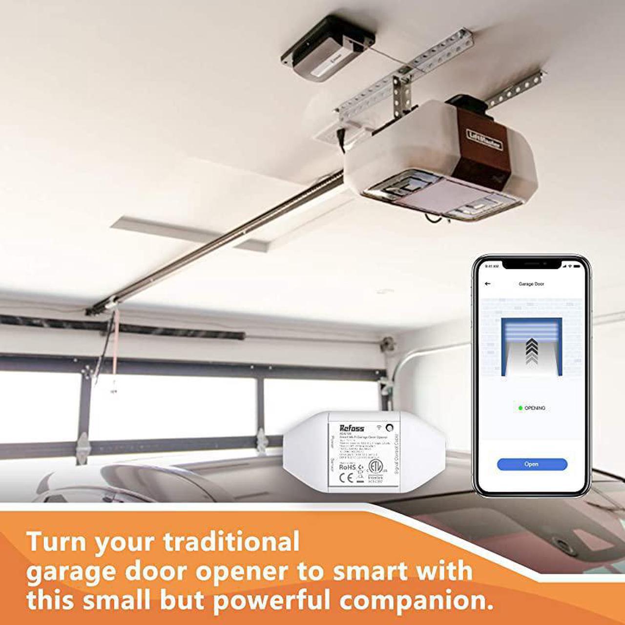 Alt view image 2 of 7 - Smart WiFi Garage Door Opener APP Control Compatible with Alexa Google Assistant No Hub Needed White