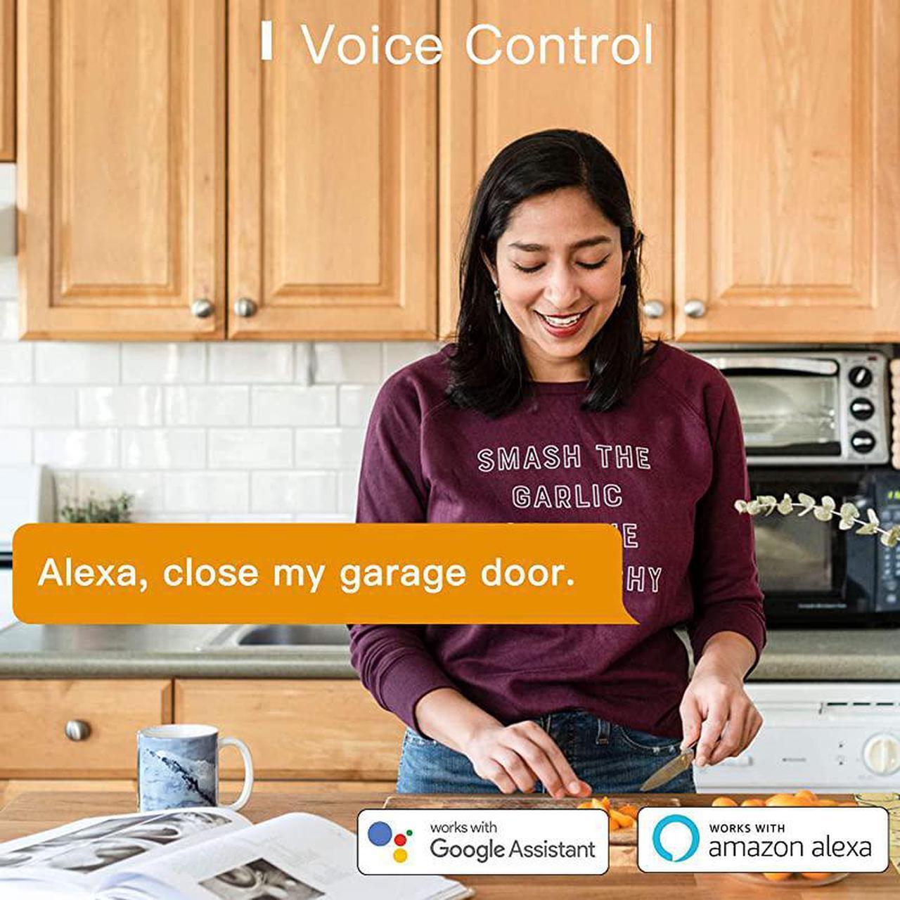 Alt view image 5 of 7 - Smart WiFi Garage Door Opener APP Control Compatible with Alexa Google Assistant No Hub Needed White