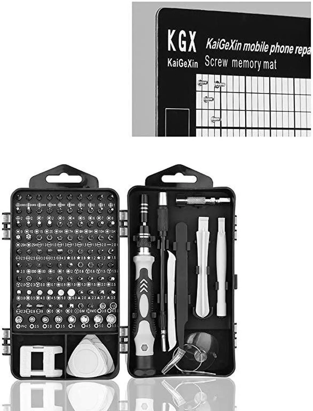 Main image of Mini Precision Screwdriver Set 118 in 1 Magnetic Screwdriver Bit Kit MultiFunction Stainless Steel Professional Repair Tool Kit for Phone Laptop PC Glasses Electronics and More Black