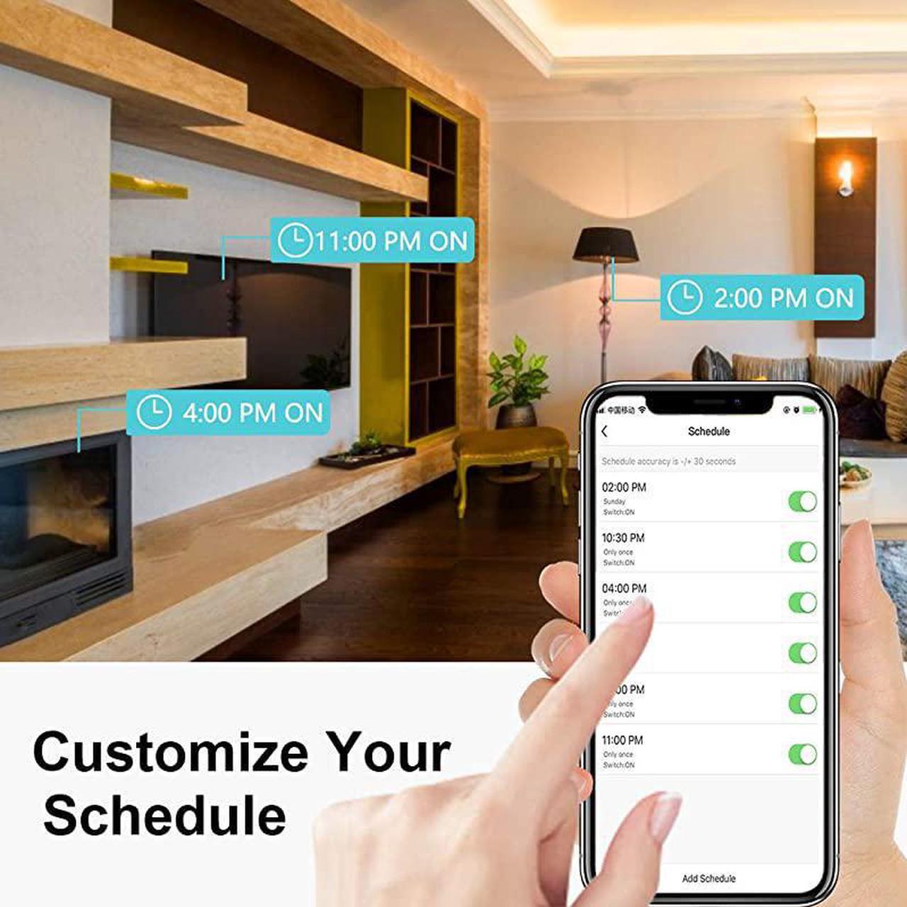 Alt view image 6 of 7 - Mini Smart Plugs  WiFi Outlet Compatible with Alexa Google Home Assistant Remote Control with Timer Function SwitchETLFCCRohs Listed Socket White2 Pack