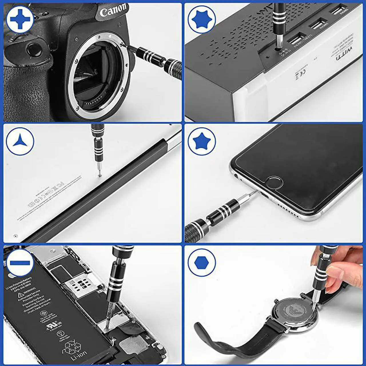 Alt view image 5 of 7 - Mini Precision Screwdriver Set 118 in 1 Magnetic Screwdriver Bit Kit MultiFunction Stainless Steel Professional Repair Tool Kit for Phone Laptop PC Glasses Electronics and More Black
